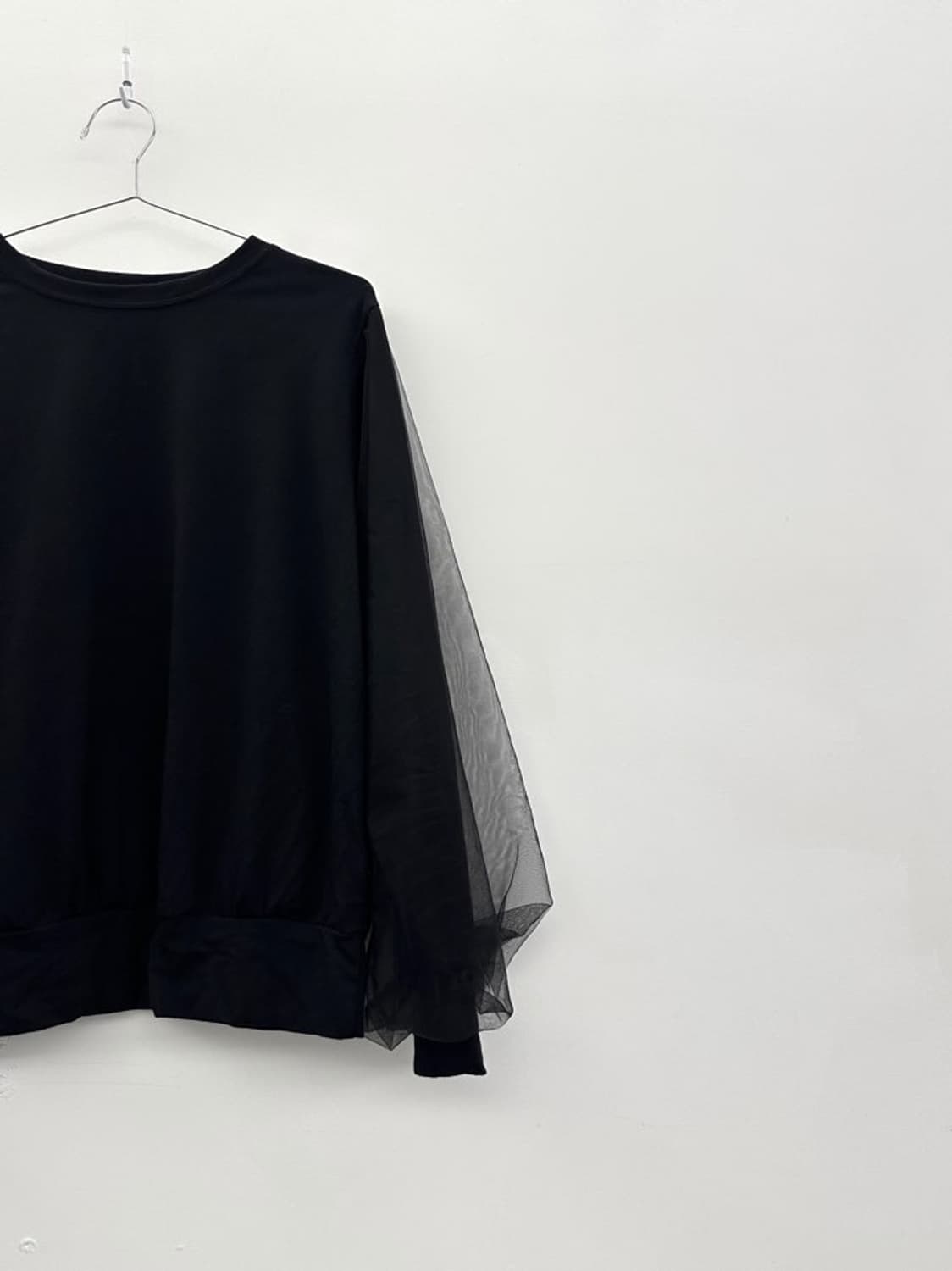 Chiffon puff sleeve top / black 상품이미지5