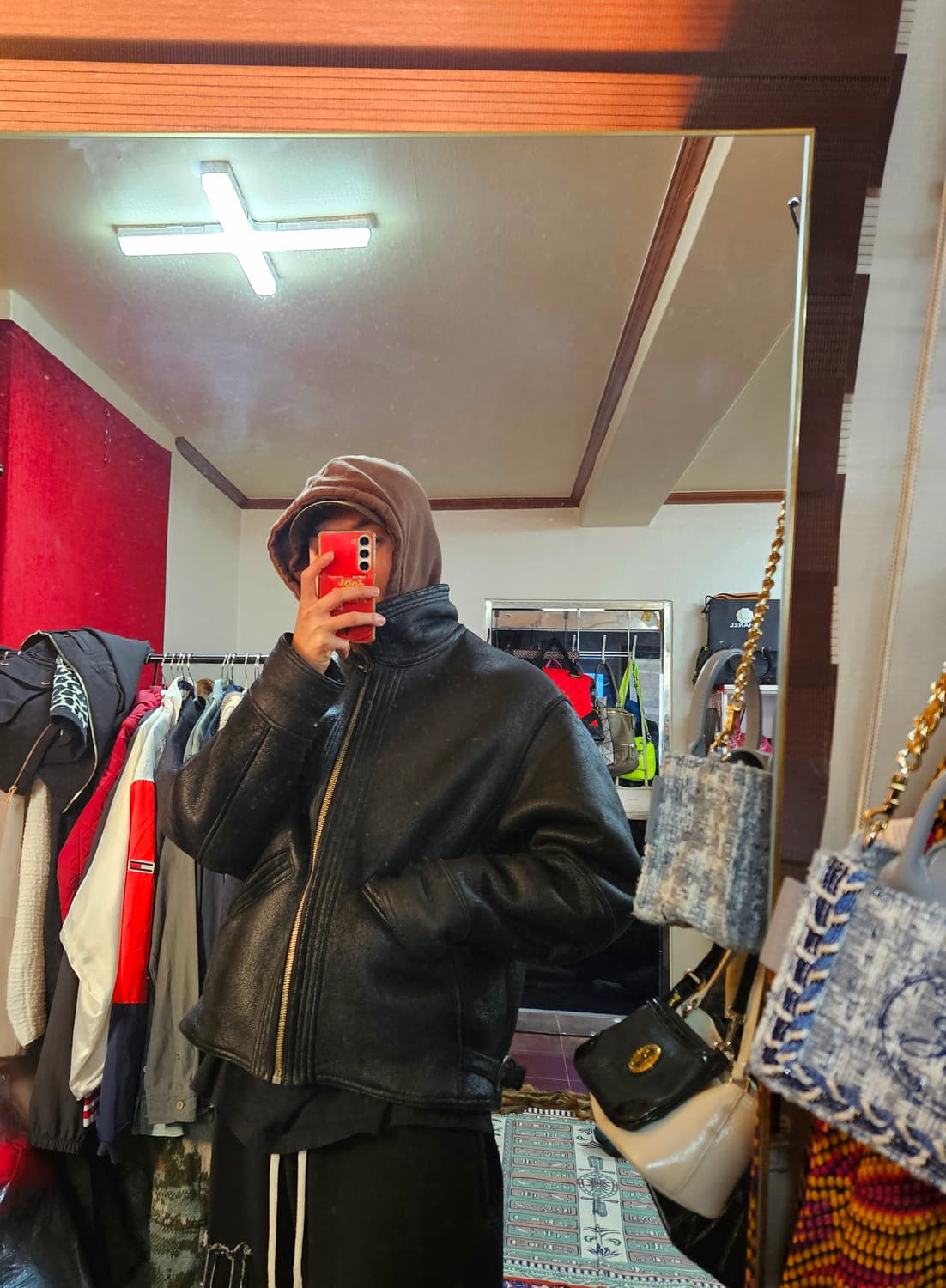 베르사체 90's 빈티지 워시드 가죽 양털 무스탕  상품이미지6