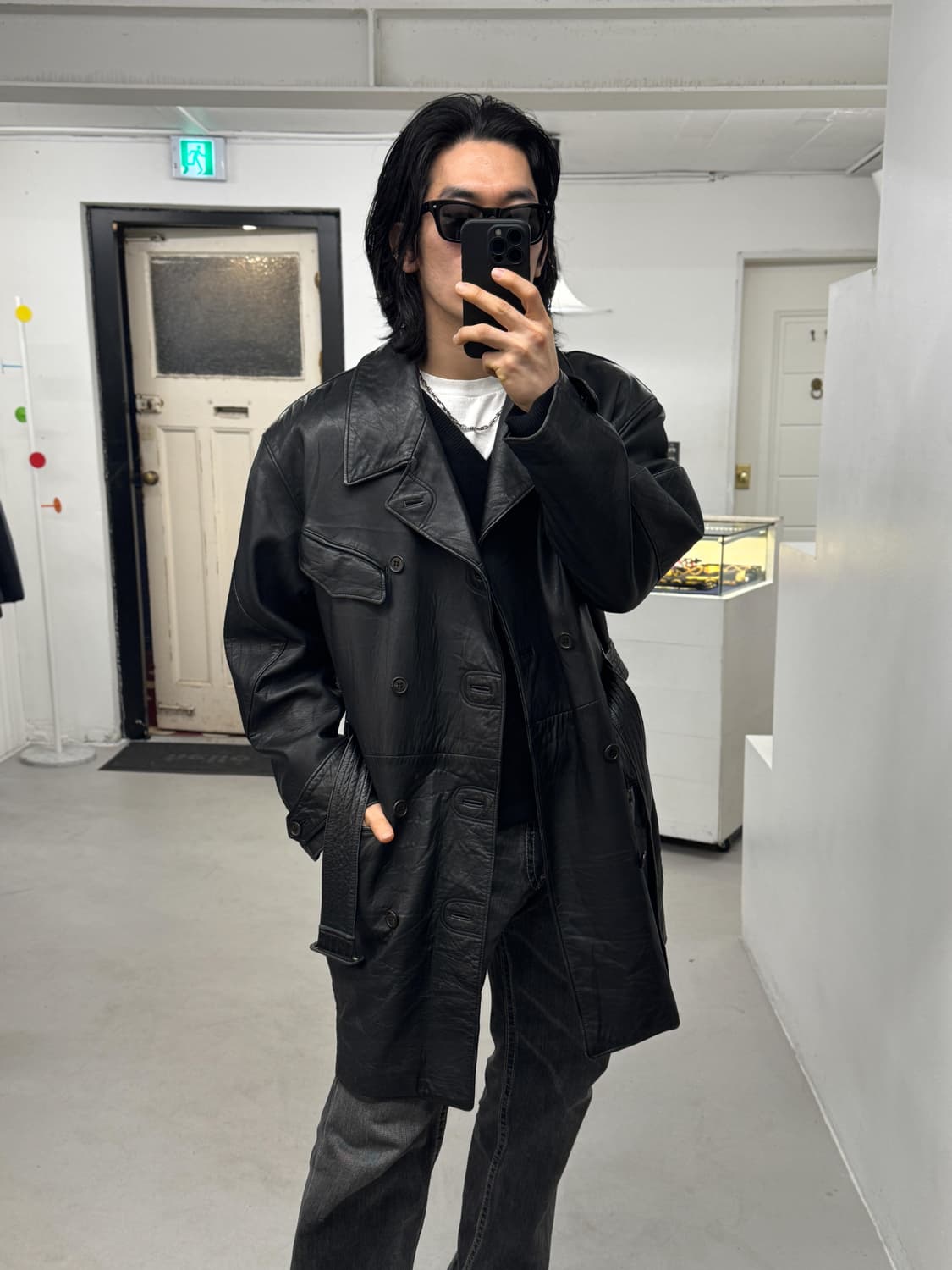 빈티지 레더 코트 상품이미지5