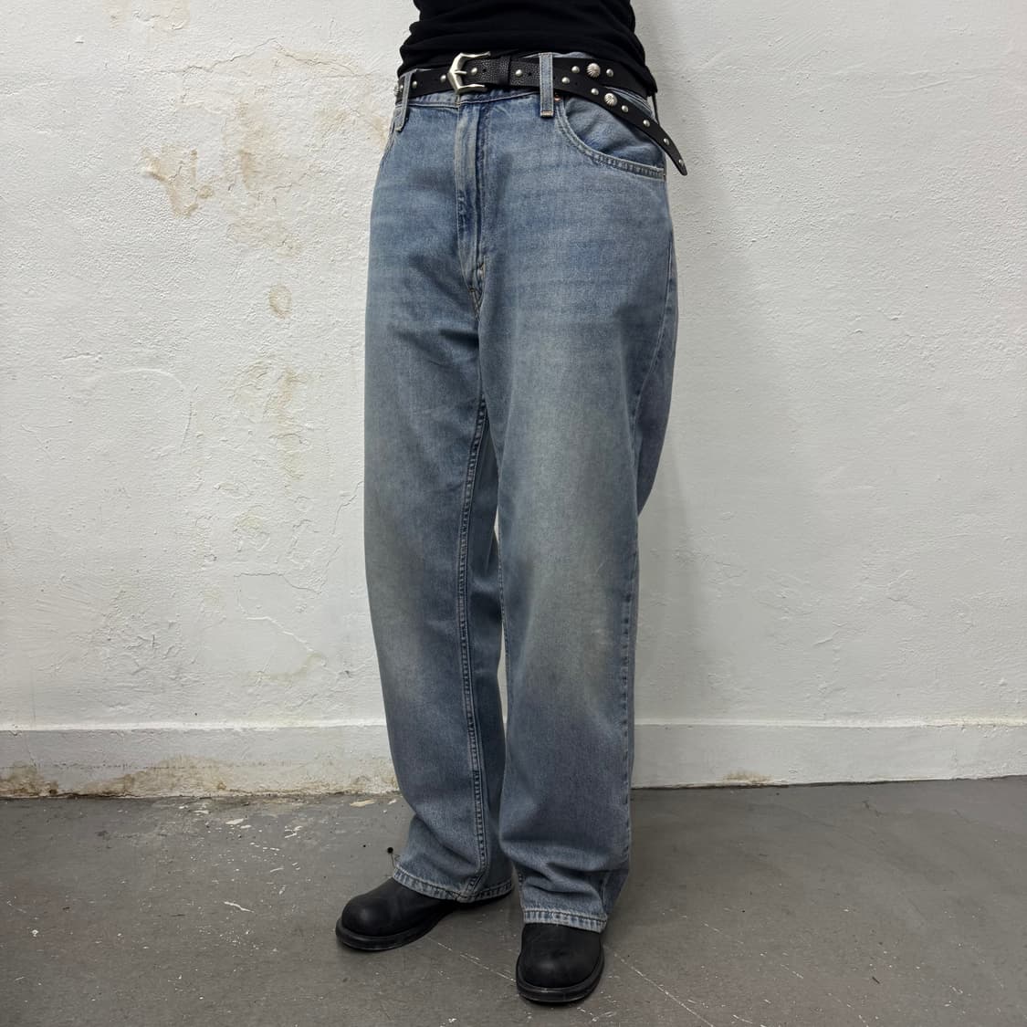 리바이스(Levi's) 555 라이트블루 워시드 릴렉스 스트레이트 데님  상품이미지1