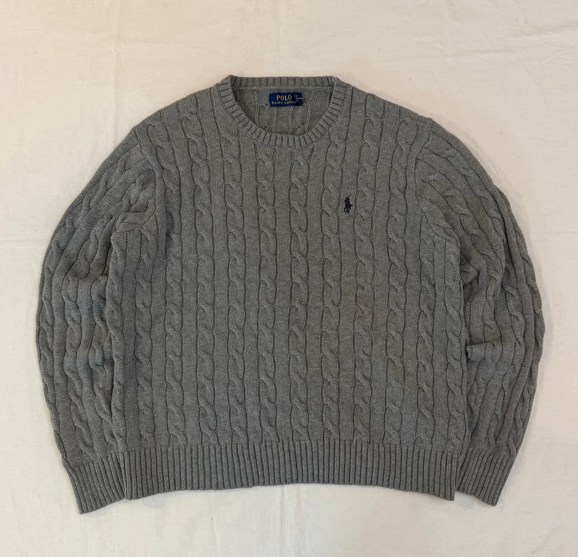폴로 랄프로렌 신형 꽈배기 케이블 니트 그레이 상품이미지1