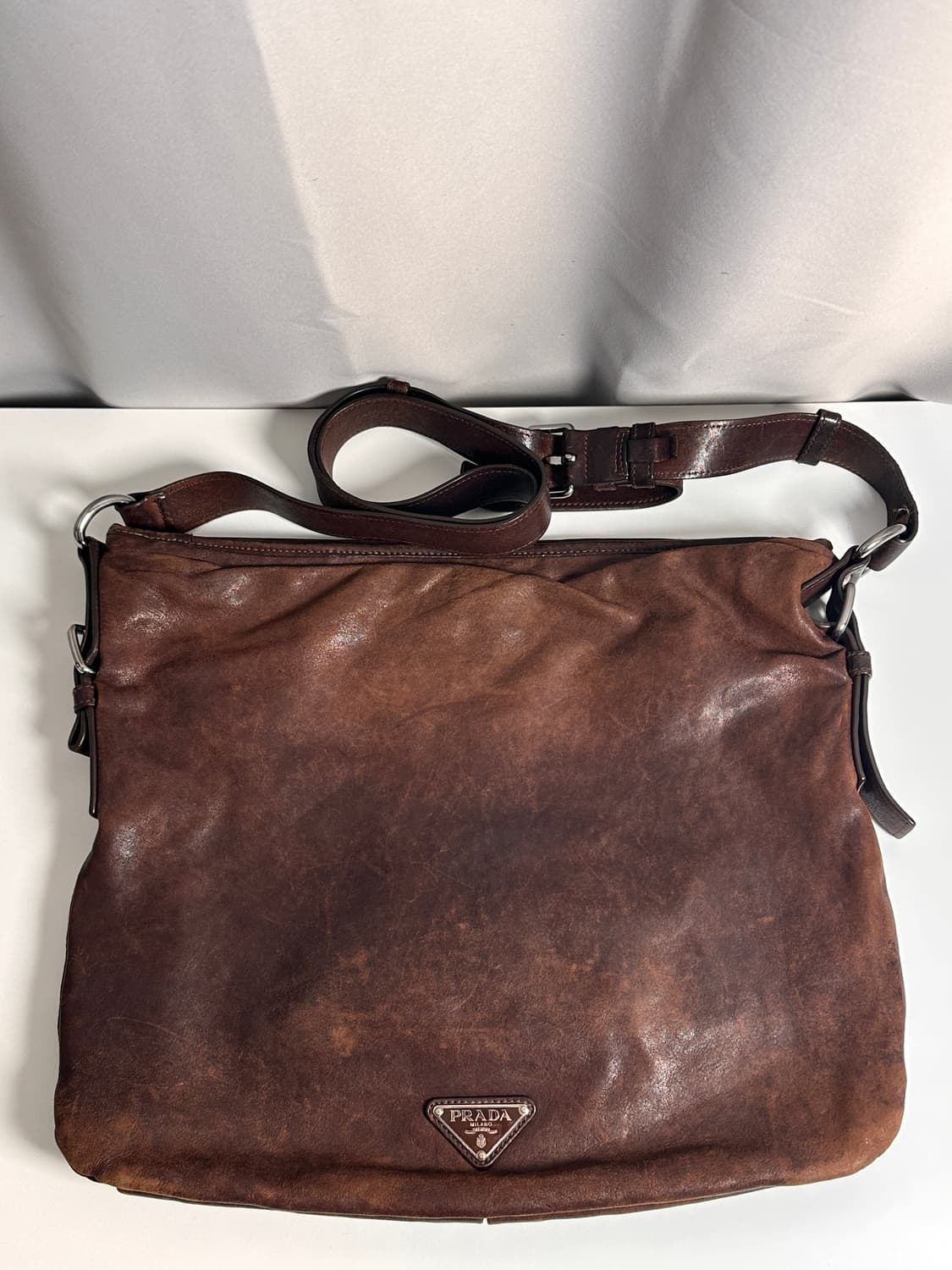 프라다 빈티지 브라운 레더 크로스백 상품이미지2