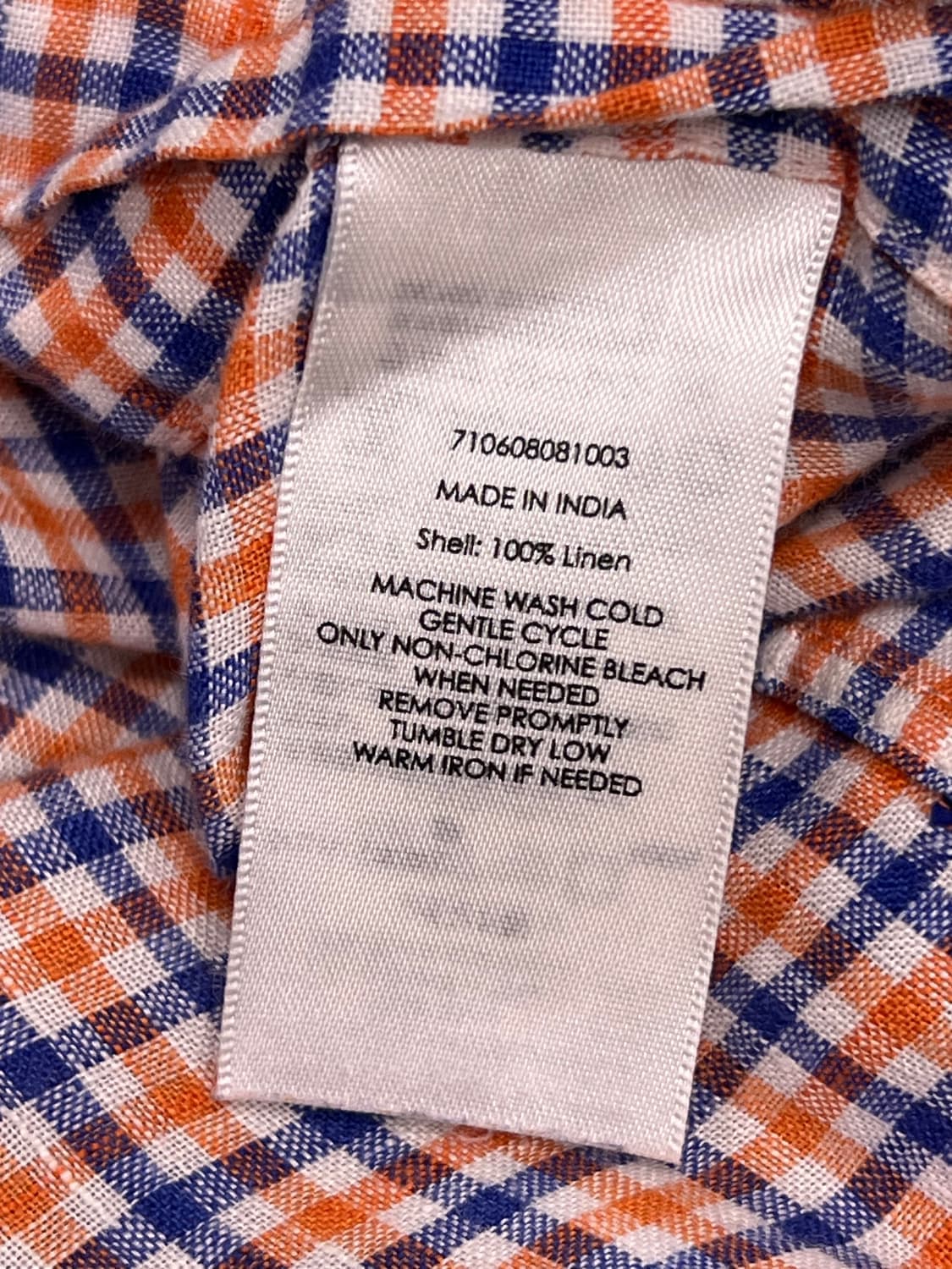 (M) 랄프로렌 슬림핏 체크 셔츠 오렌지/네이비 상품이미지5