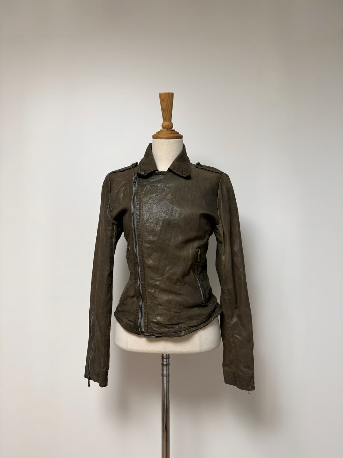 스터드 카키 브라운 자켓 상품이미지4