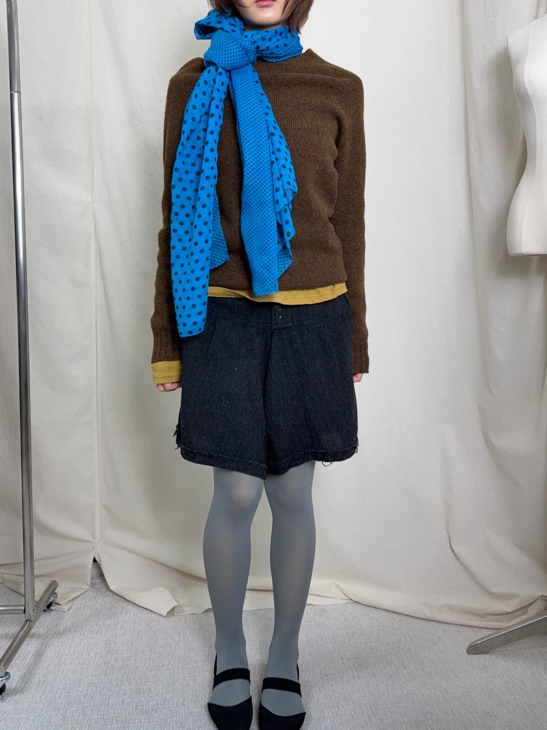 Sunao Kuwahara 도트 빅 사이즈 스카프 상품이미지3