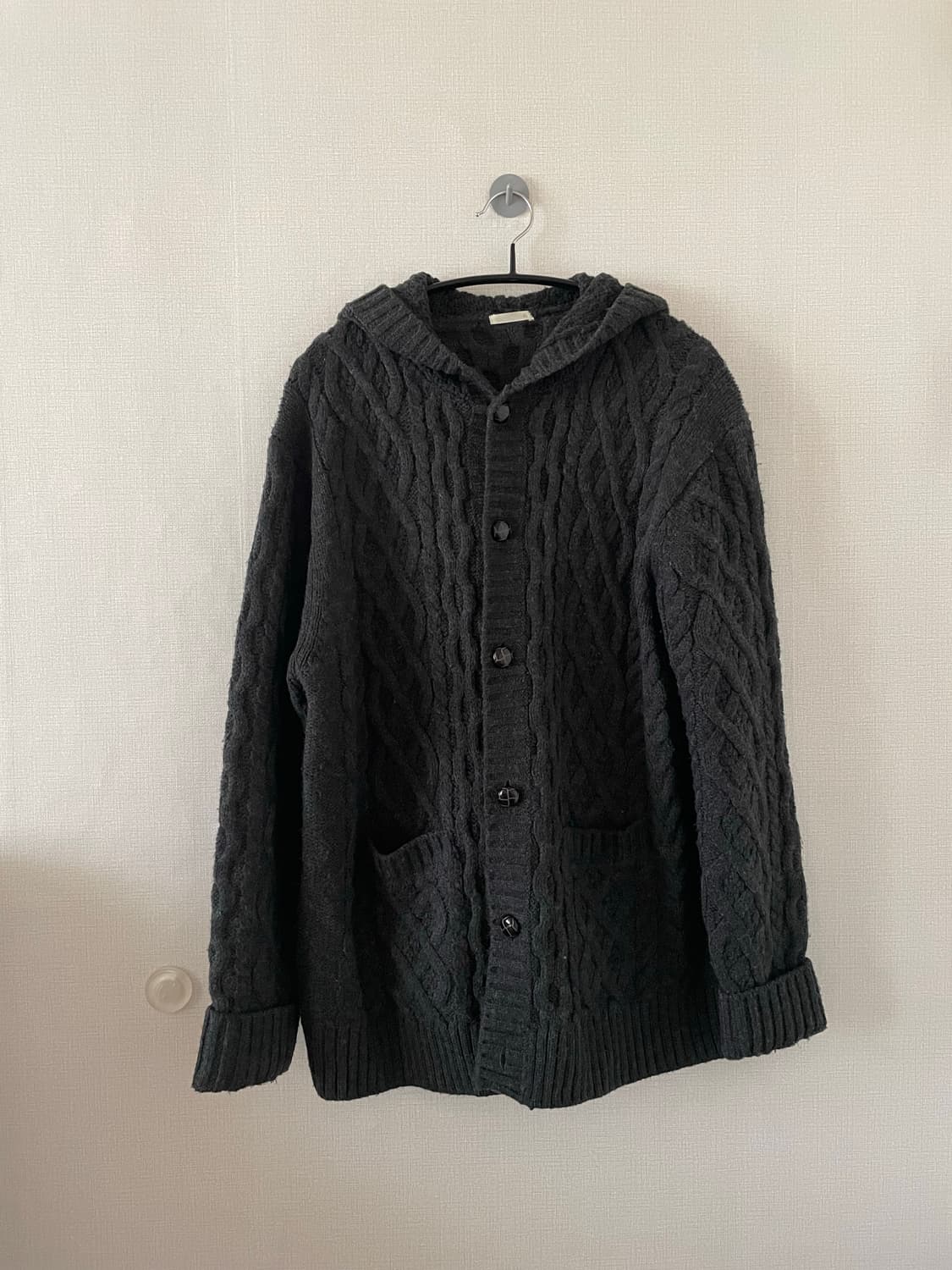 wool knit hood cardigan 상품이미지2