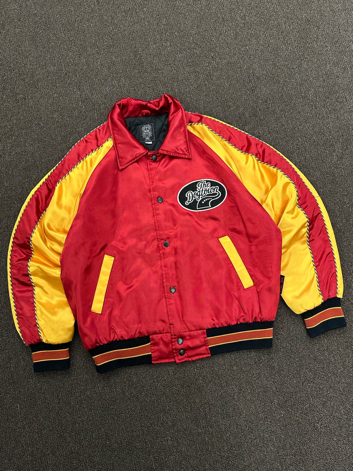 L)도그타운 빈티지 레드/옐로우 새틴 자켓 상품이미지3