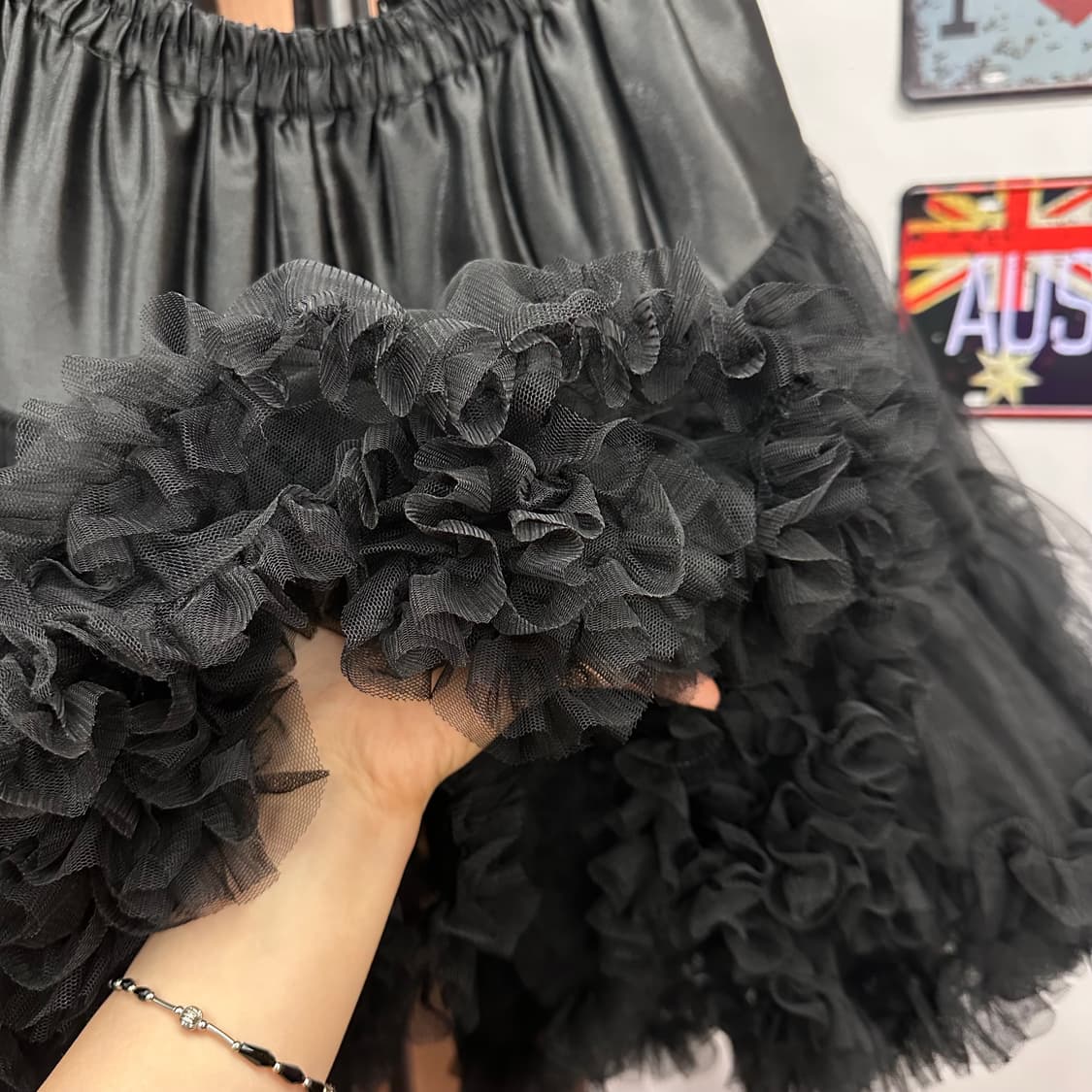 Black Double Tutu Satin Lace Skirt 상품이미지6