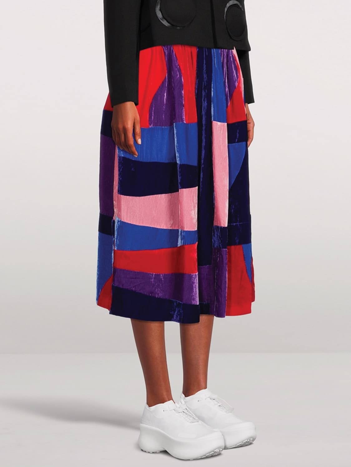 꼼데가르송 패치워크 벨벳스커트 상품이미지3