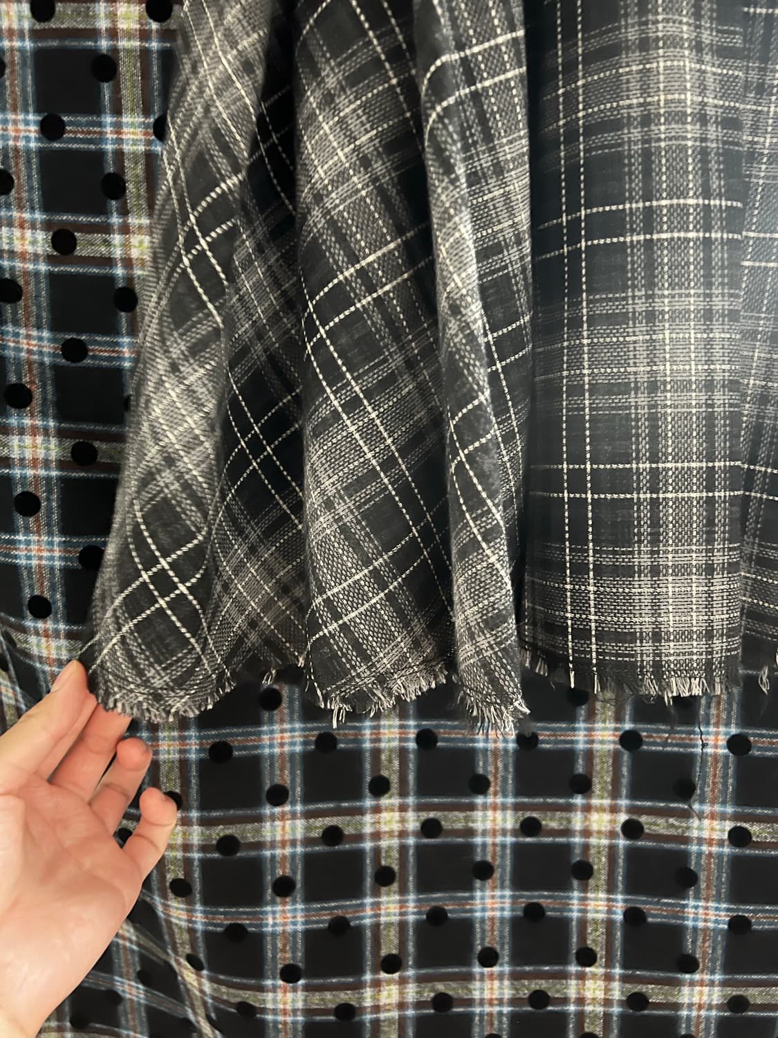 체크 플리츠 데끼 스커트 상품이미지3