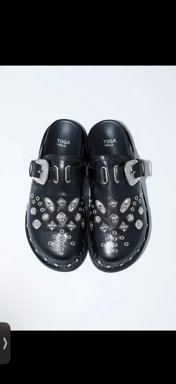 토가 비빌리스 AJ1066뮬 레더 블랙 44 상품이미지3