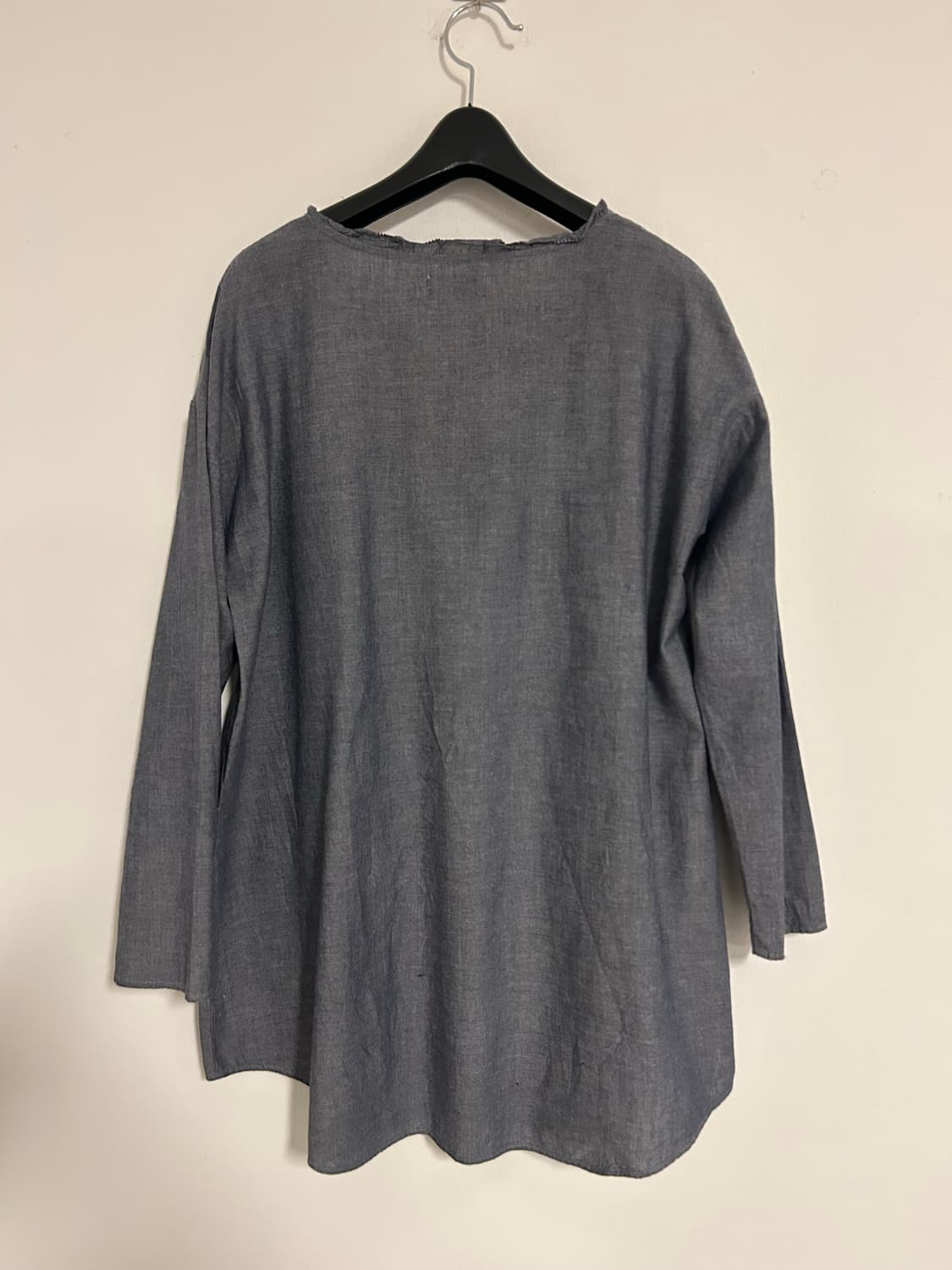 Samansa 코튼 헨리넥 내추럴 롱블라우스 상품이미지3