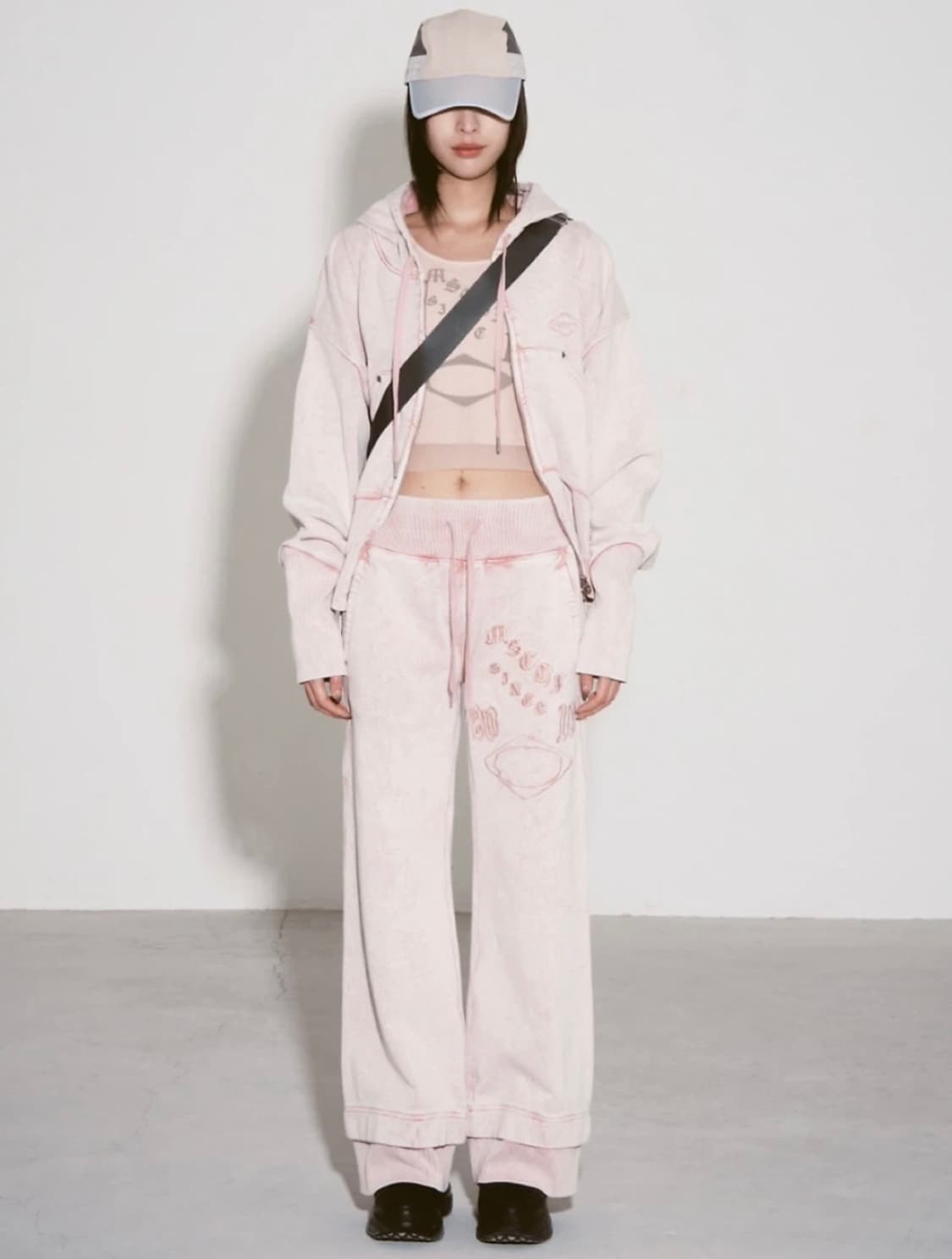 (W) 미스치프 벌룬 후드 워시드 핑크 브라운 s 상품이미지1