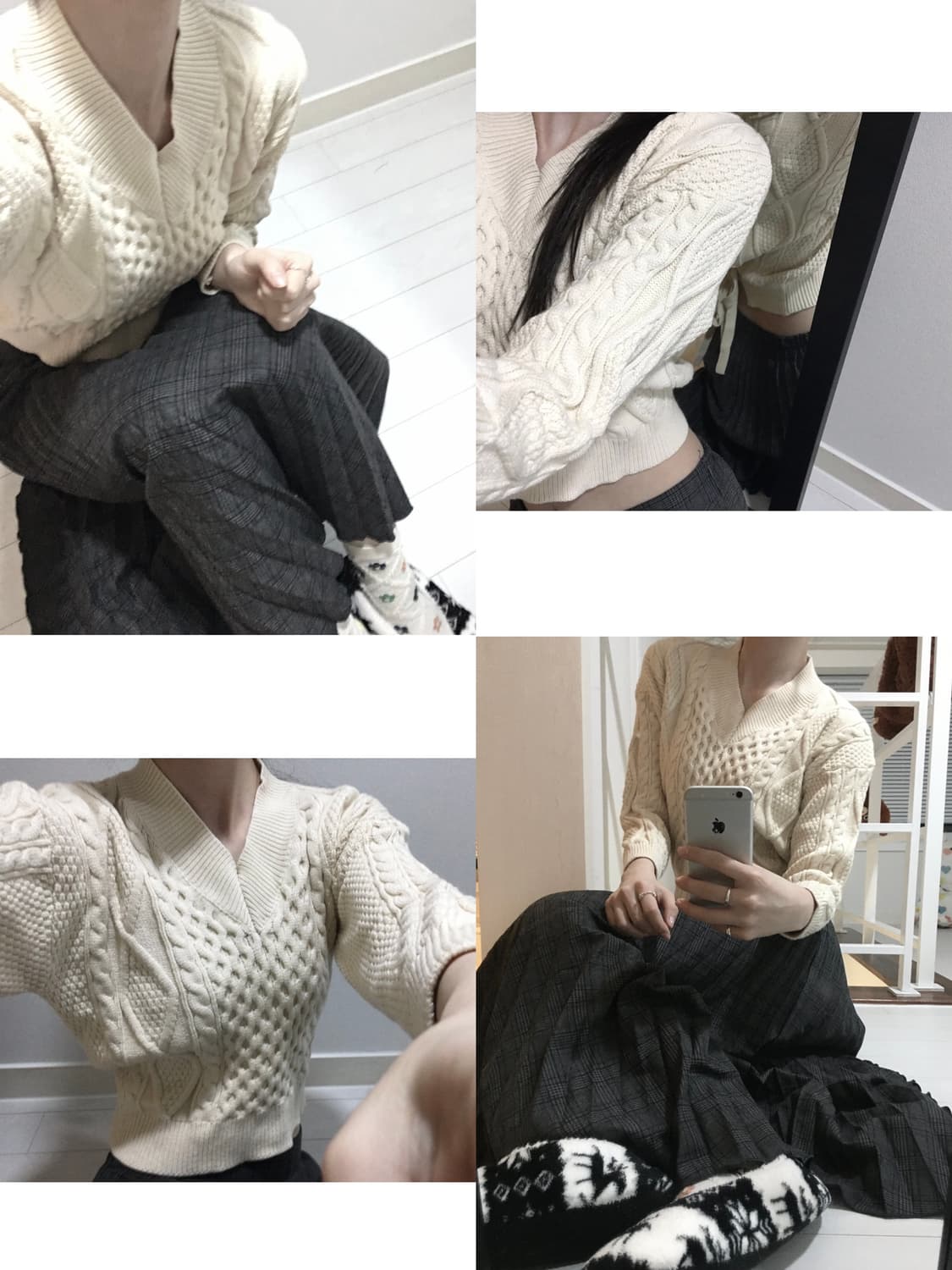 앞뒤 반전 아이보리 리본 디테일 니트 🤍 상품이미지2