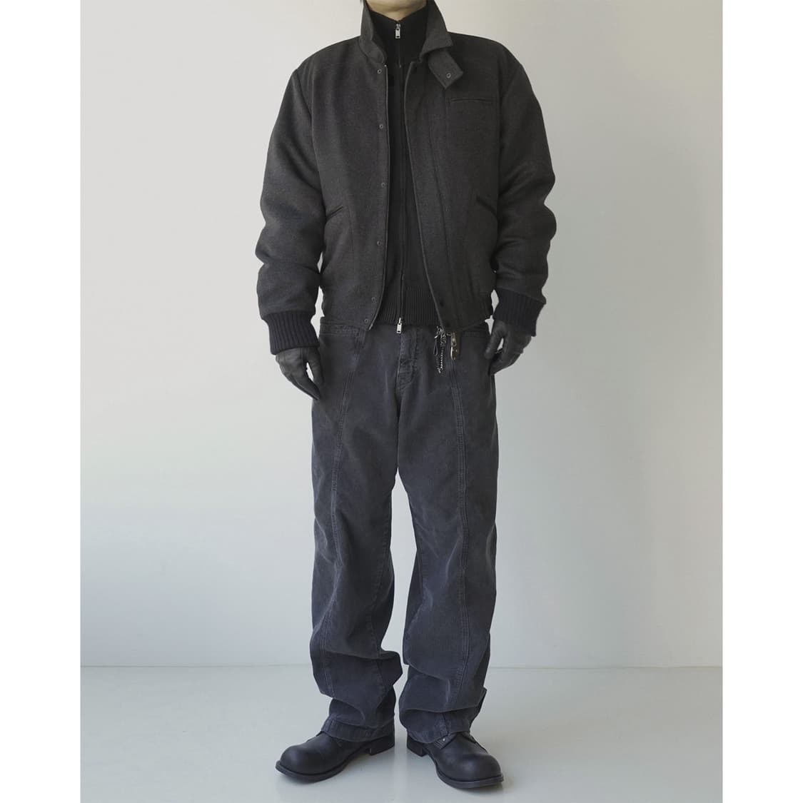 (2) 시도 울 블루종 차콜 상품이미지2