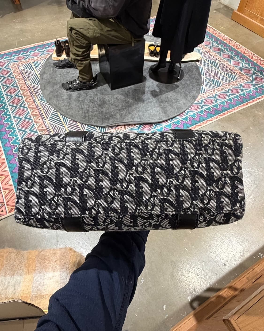 크리스찬 디올 오블리크 캔버스 레더 트리밍 트로터 토트백 상품이미지6