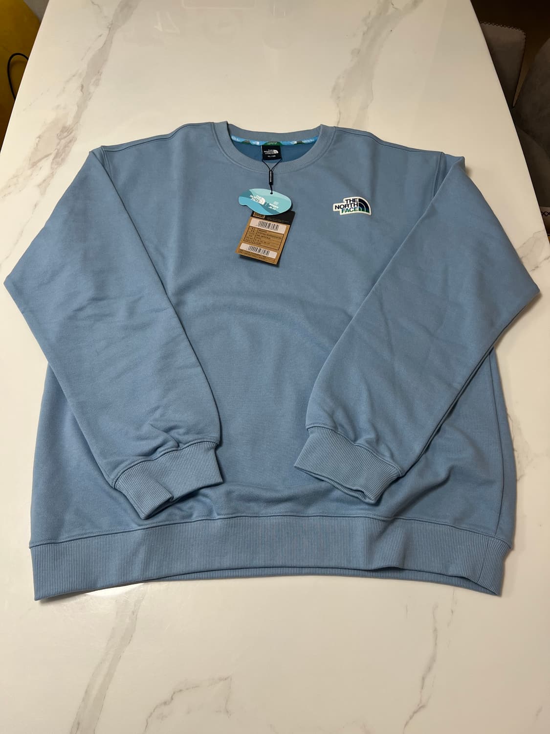 [XL] 노스페이스 제주 삼다수 스웨트셔츠 블루 새상품 상품이미지1