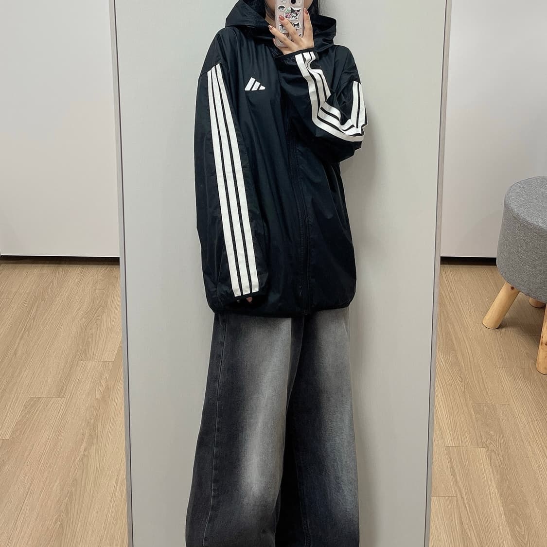 아디다스 에센셜 3S 자수로고 바람막이 자켓 상품이미지1