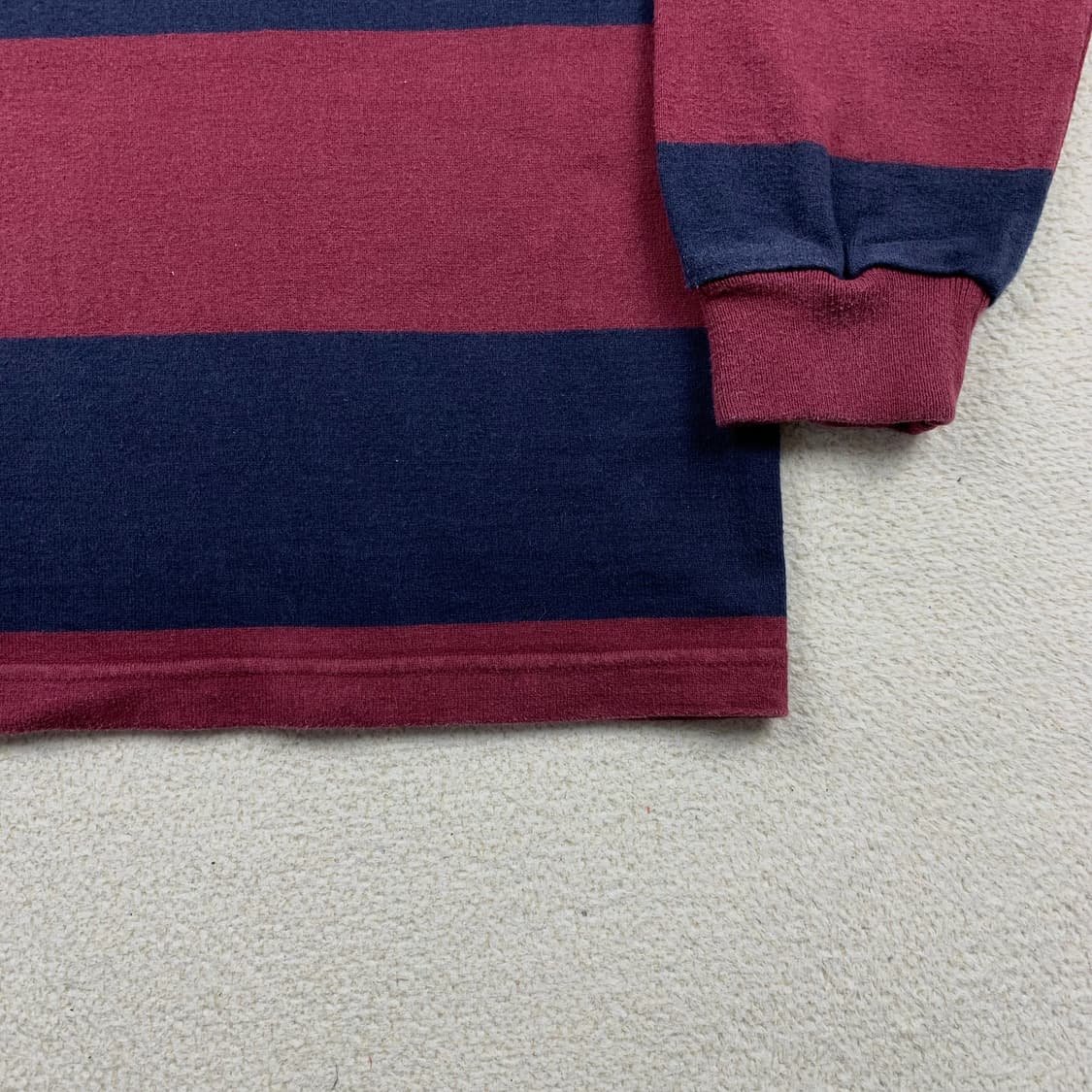 90s 미국빈티지 콜롬비아니트 럭비 티셔츠 버건디/네이비 상품이미지4