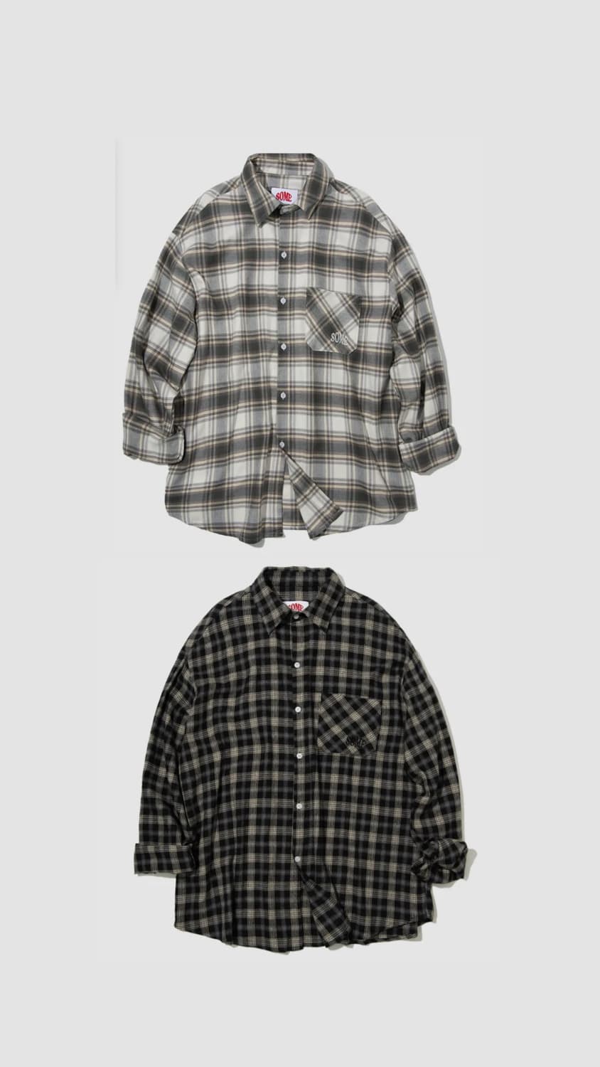 썸플레이스 오버핏 체크 셔츠 상품이미지1