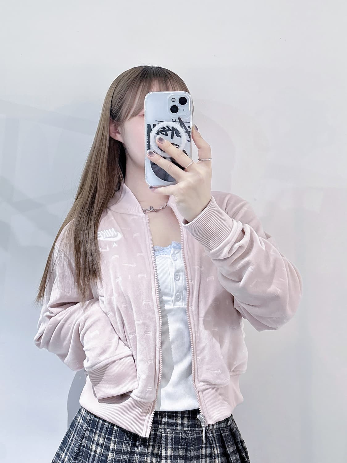 나이키 벨루어 크롭 핑크 트랙탑 상품이미지3