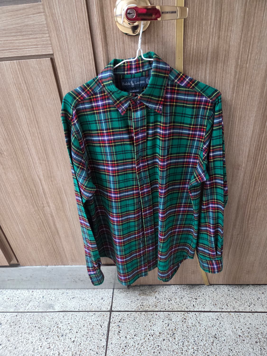 폴로 두꺼운 다크그린 셔츠 상품이미지1