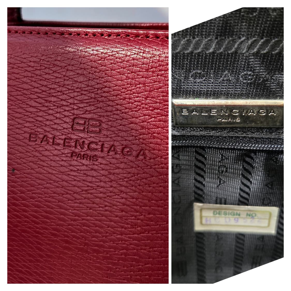 90s Balenciaga Leather 2WAY Dark Red 상품이미지5