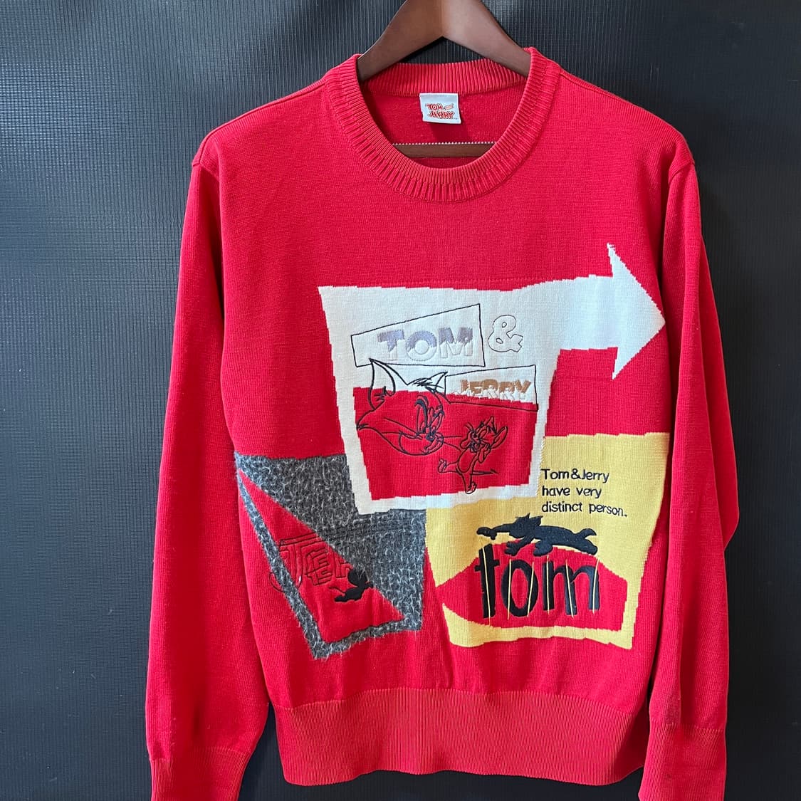 90s 아카이브 톰과 제리 그래픽 니트 자카드 키치 상품이미지1