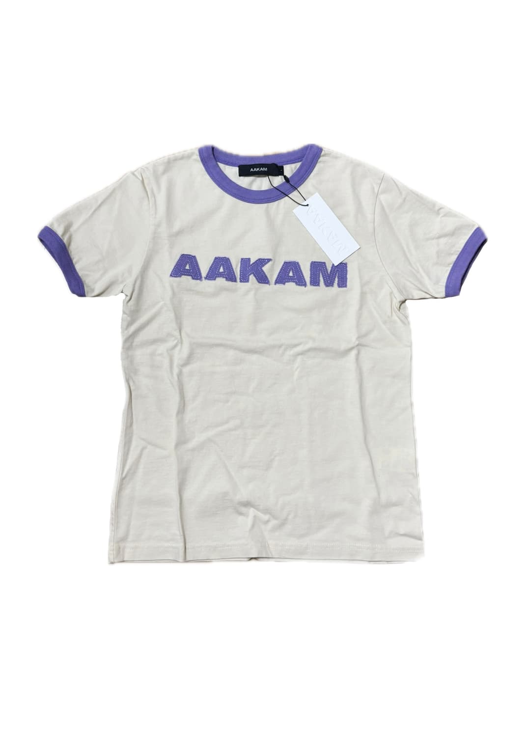 아캄 Logo Patch Ringer Top (Cream-Purple) 상품이미지1