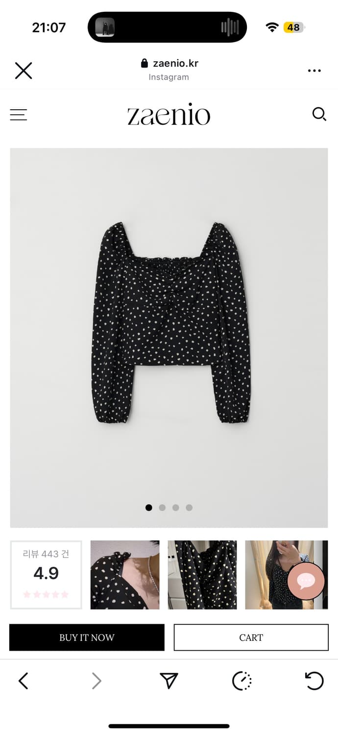 zaenio 재니오 제니오 러블리 도트 블라우스 상품이미지1