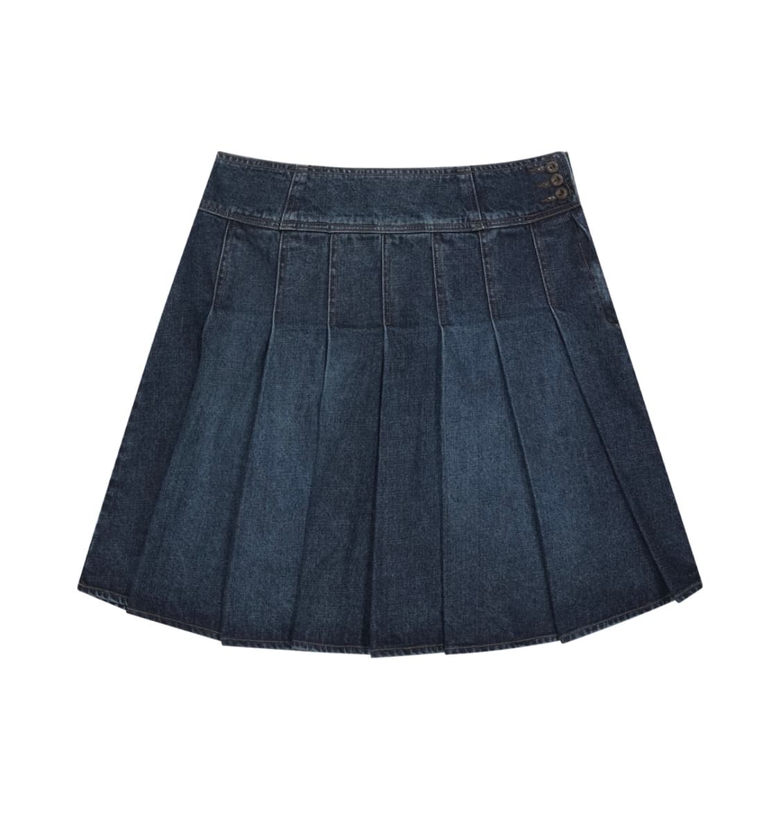 코이세이오 딥 데님 플리츠 스커트 네이비 상품이미지1