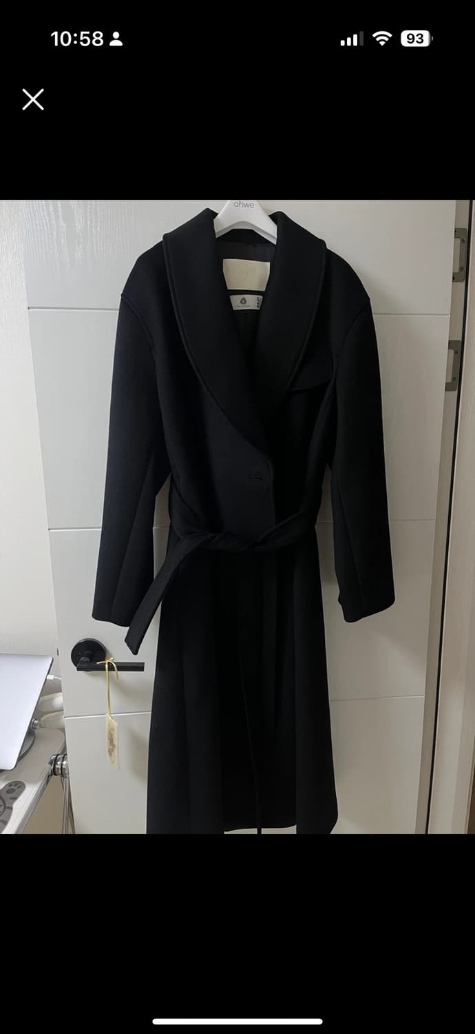 Awhe 아위 블랙 롱코트 🖤 상품이미지2