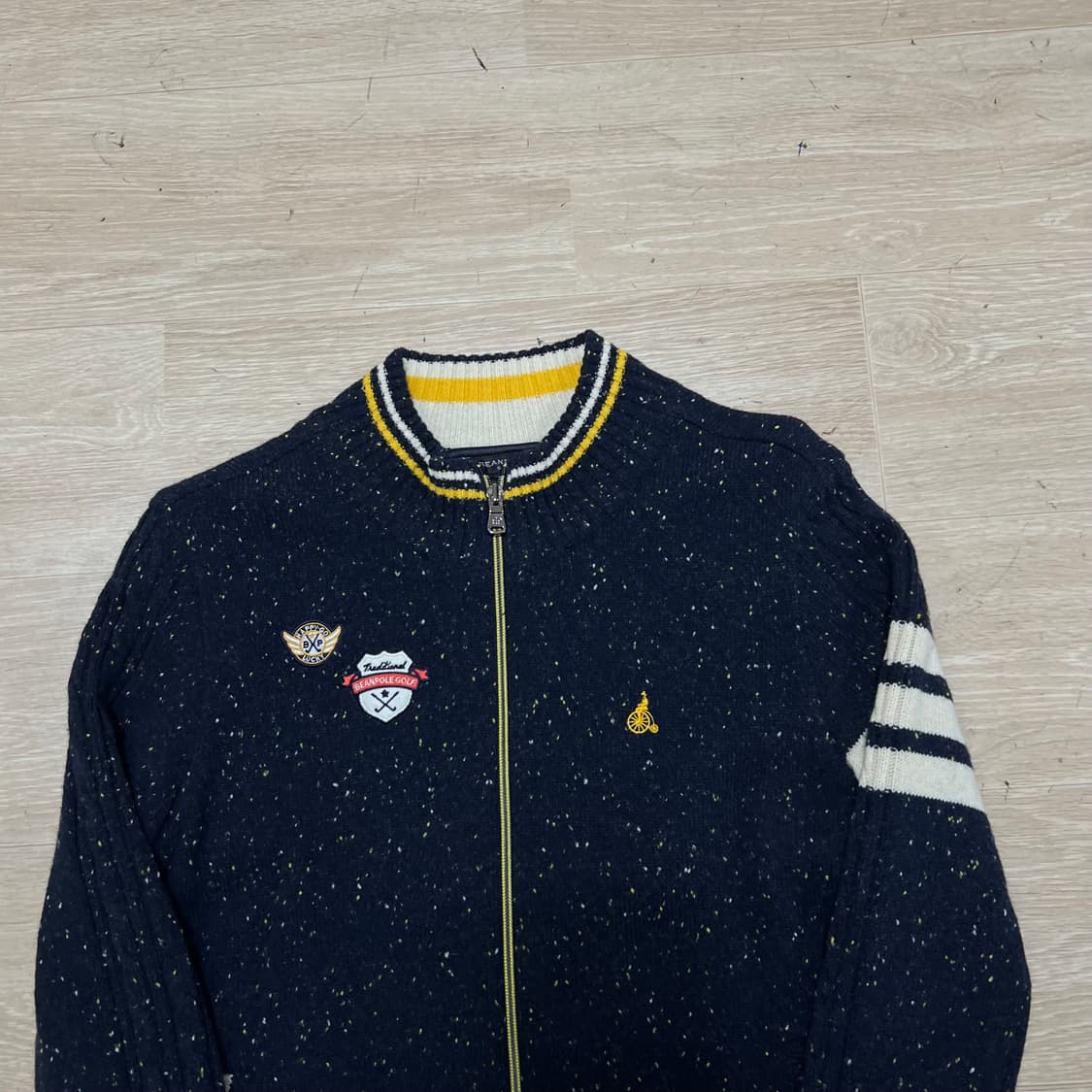 빈폴 골프 여성 골프웨어 삼선 로고 방풍 니트집업 [네이비] S/90 상품이미지2