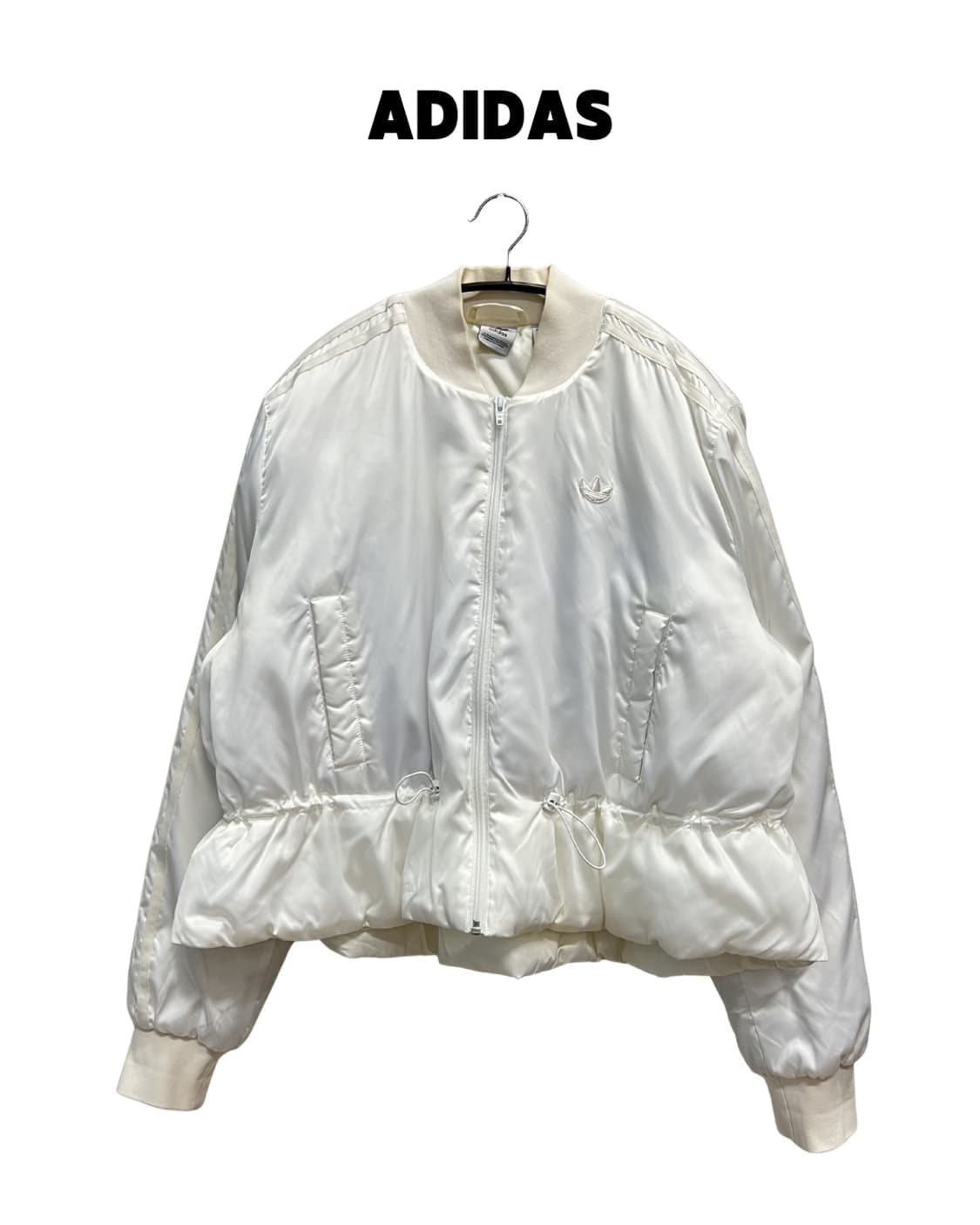 (S) 아디다스 우먼스 프릴 보머 크롭 패딩 화이트 상품이미지1