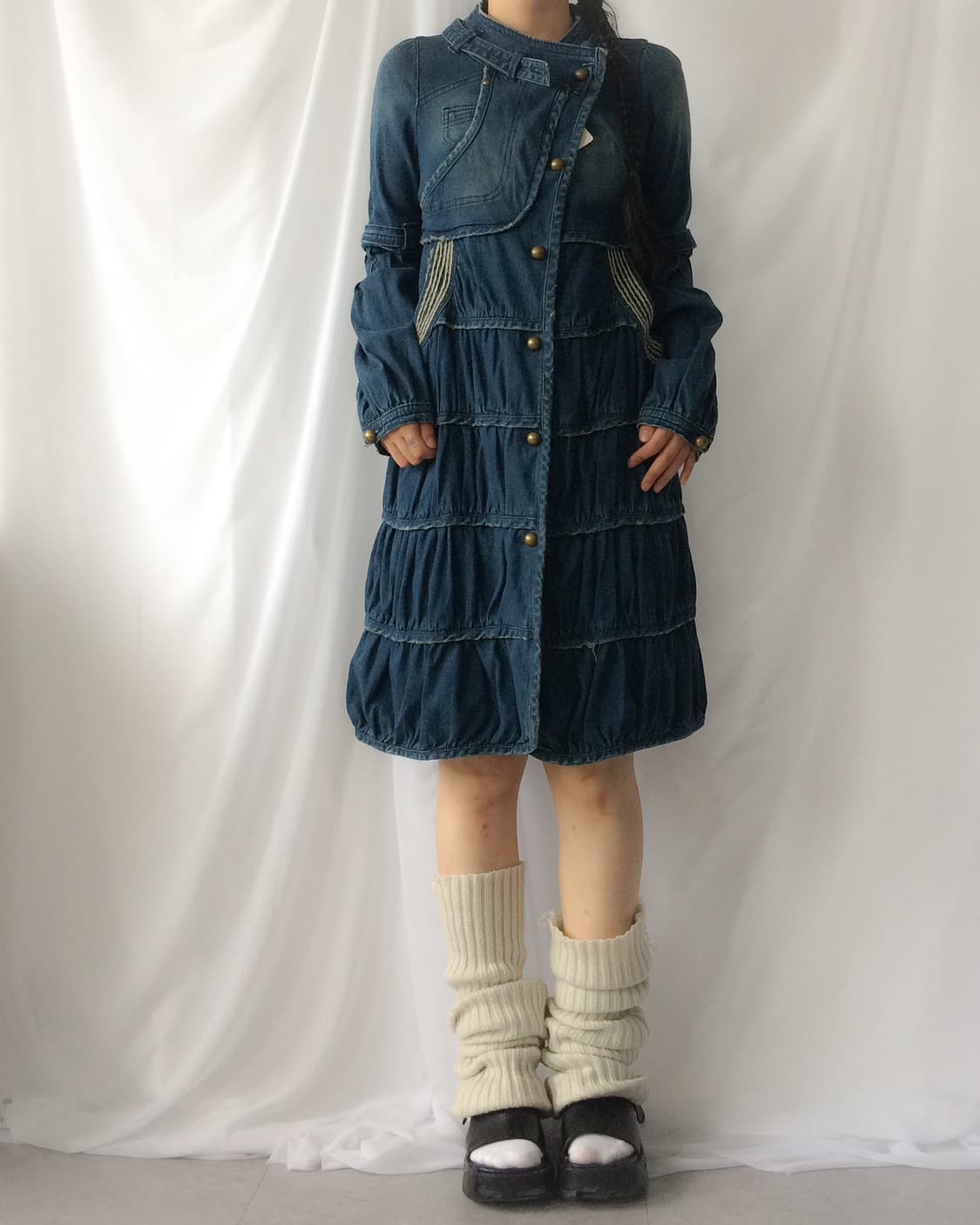 Belted denim long jacket 상품이미지7