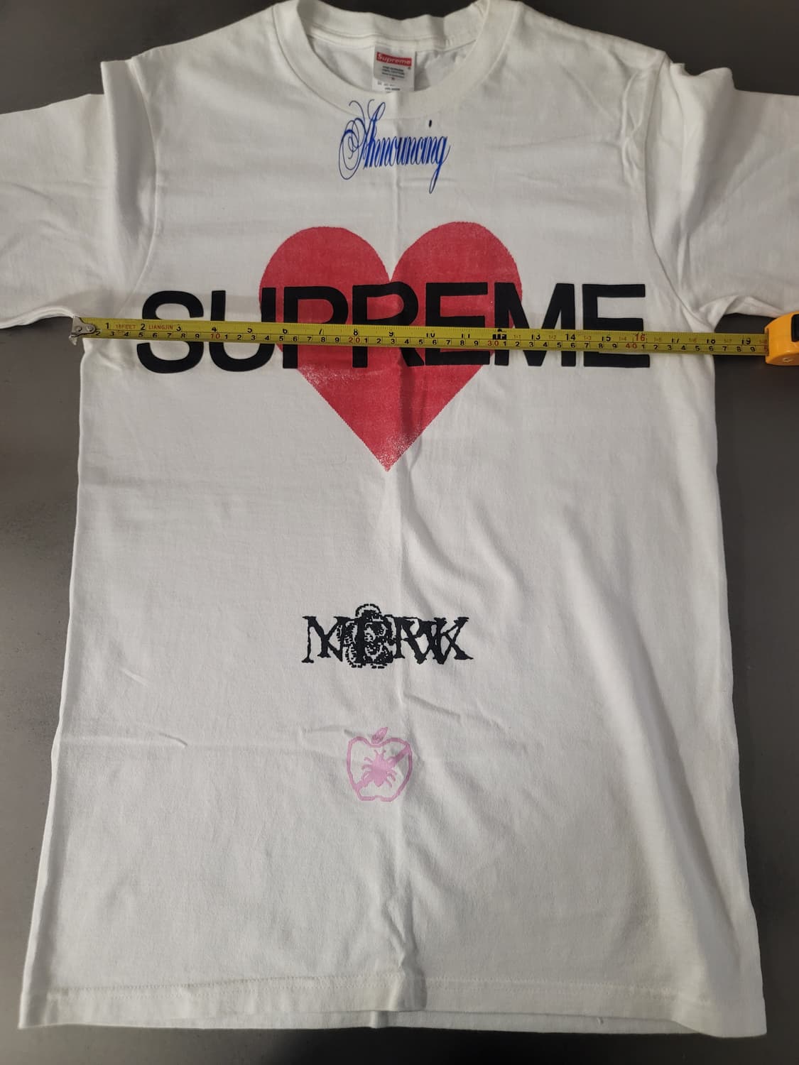 슈프림 어나운싱 티셔츠 화이트-25SS(L size+S size 2장) 상품이미지6