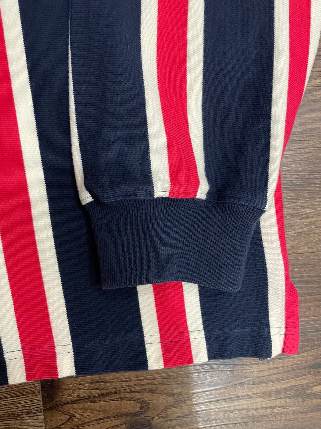 90s~00s 폴로 랄프로렌 스트라이프 럭비티 레드 네이비 상품이미지4