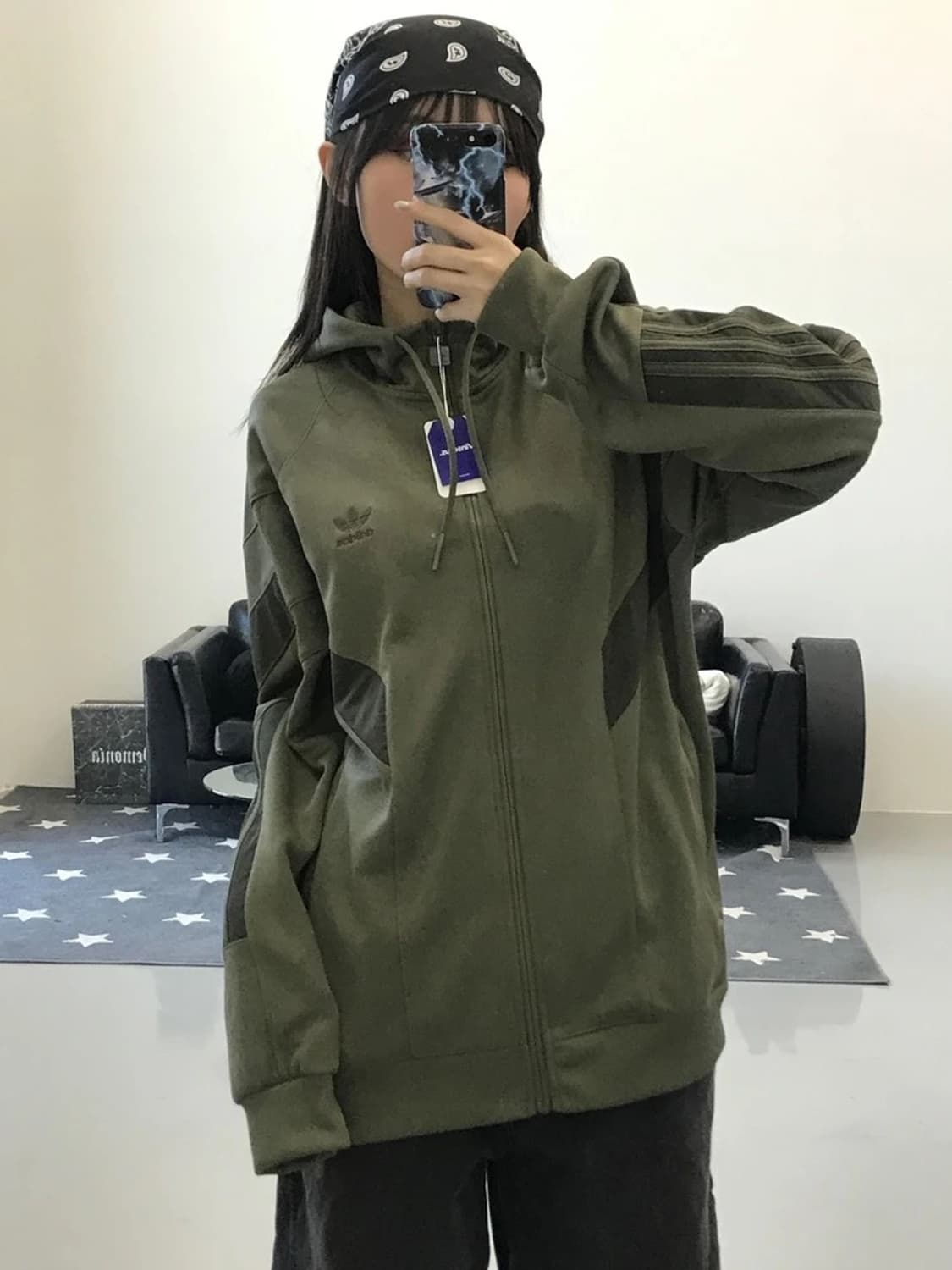 아디다스 카키 오리지널 후드집업 상품이미지2