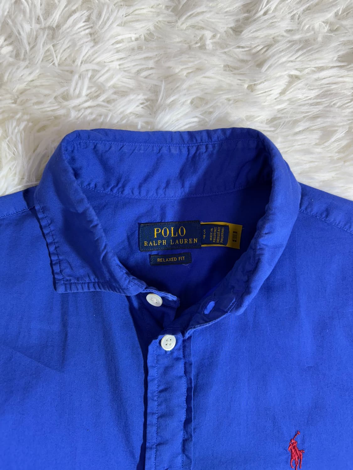 폴로 레드포니 큐알 블루 솔리드 셔츠 상품이미지7