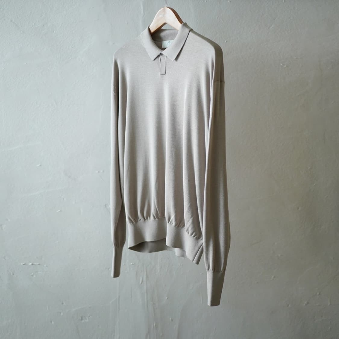 (2)HERILL SILK POLO 긴팔티 베이지 상품이미지1