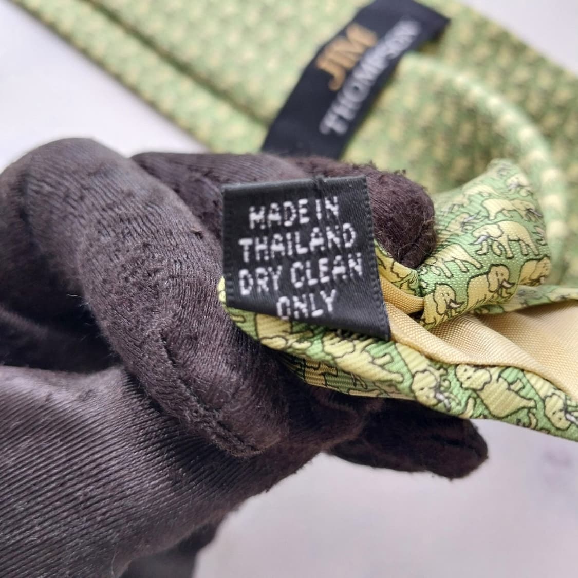 짐톰슨 넥타이 연두 코끼리 패턴 A+~A등급 K2490 상품이미지7