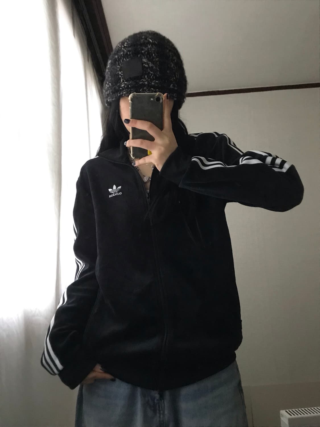 아디다스 블랙 벨벳 투웨이 져지 상품이미지6