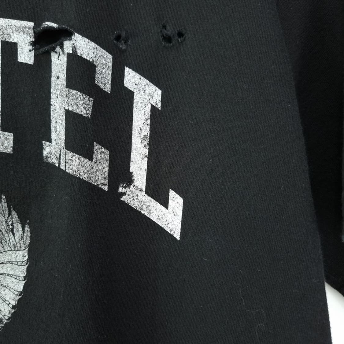 [선데이오프클럽] 데미지 가공 카르텔 크롭 반팔티 블랙 M20302 상품이미지6