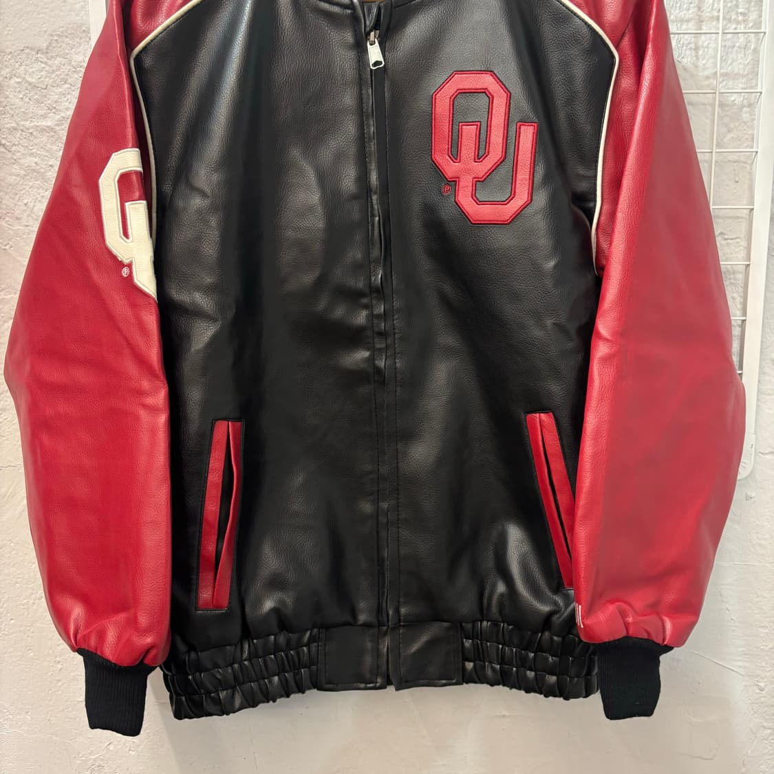 Gill Sports 오클라호마 수너스 풋볼 레더 자켓 L 상품이미지4