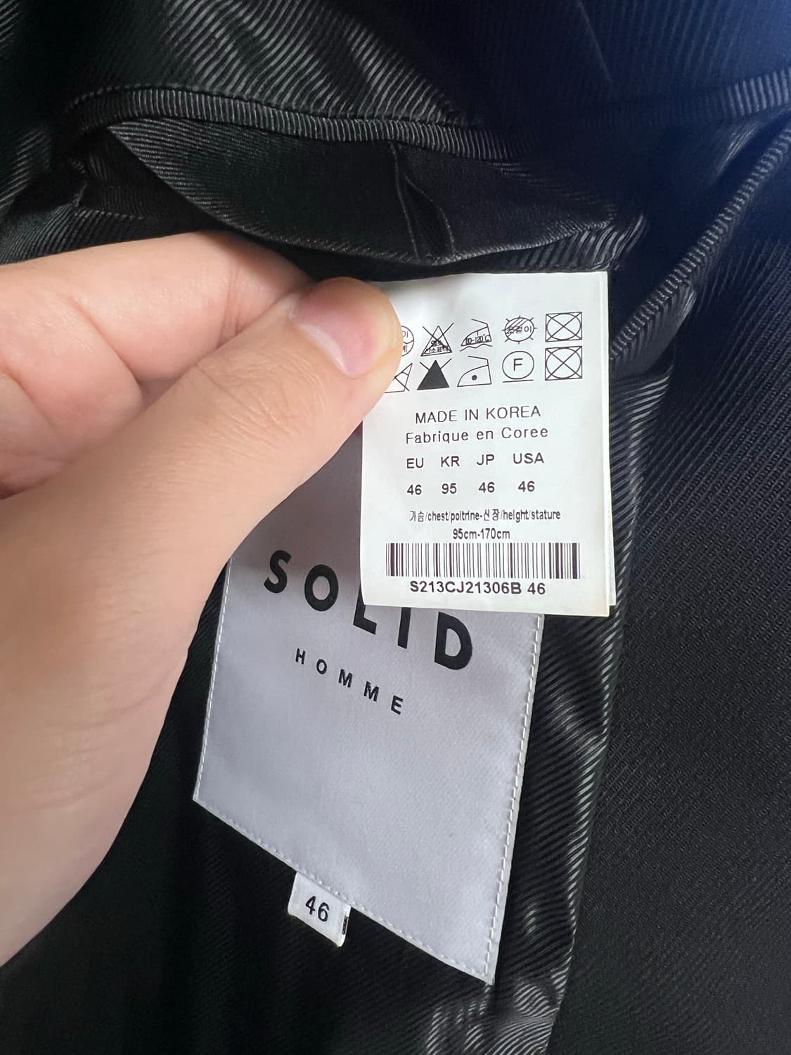 솔리드옴므 셋업 수트 정장 블랙 105 30 상품이미지4