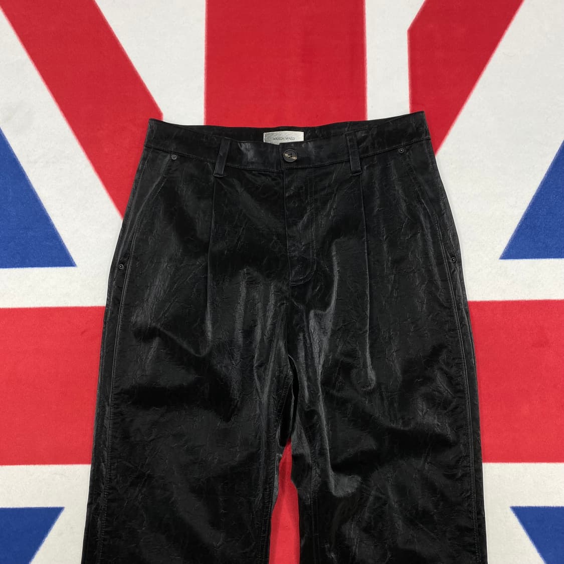 메종미네드 크리스 레더 와이드팬츠46  상품이미지2