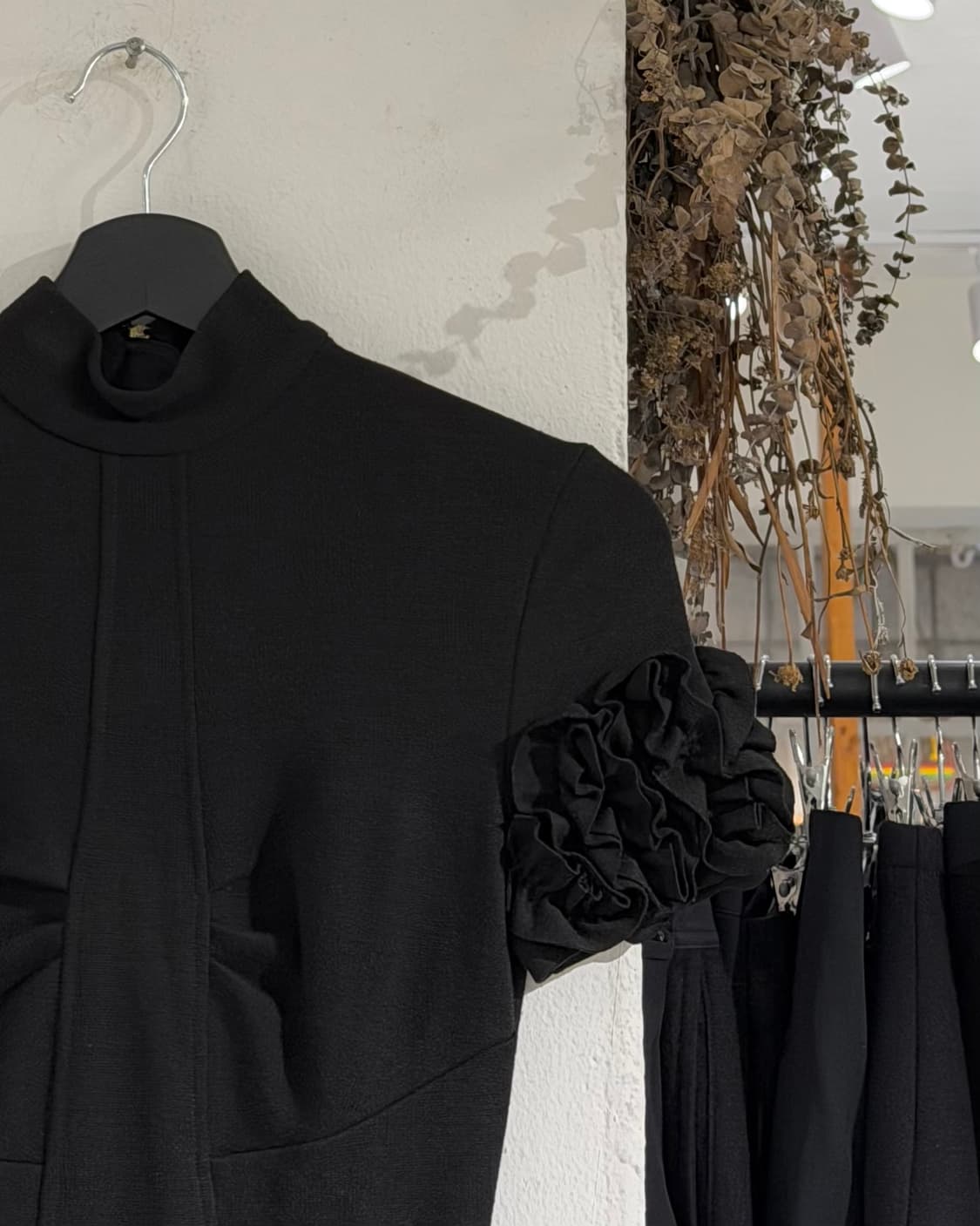 돌체앤가바나 블랙 플라워 하프 슬리브 미니 드레스 상품이미지3