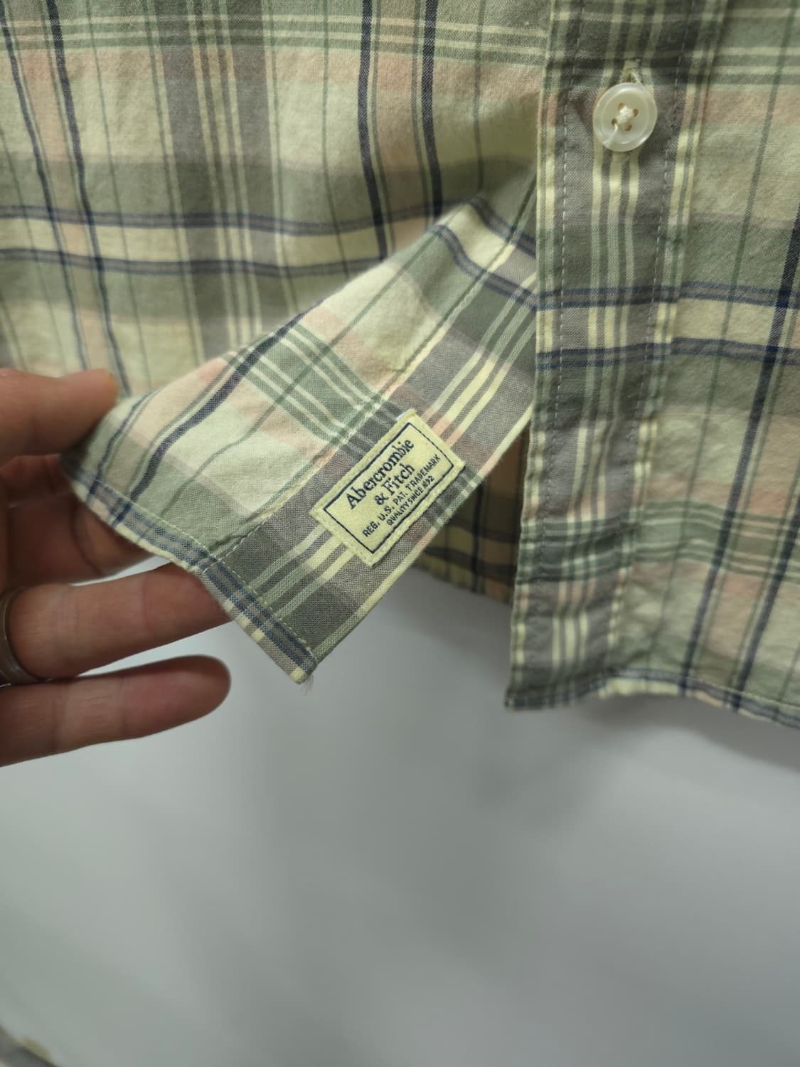 아베크롬비 빈티지무드 파스텔 체크 버튼다운 셔츠(105~110) 상품이미지6