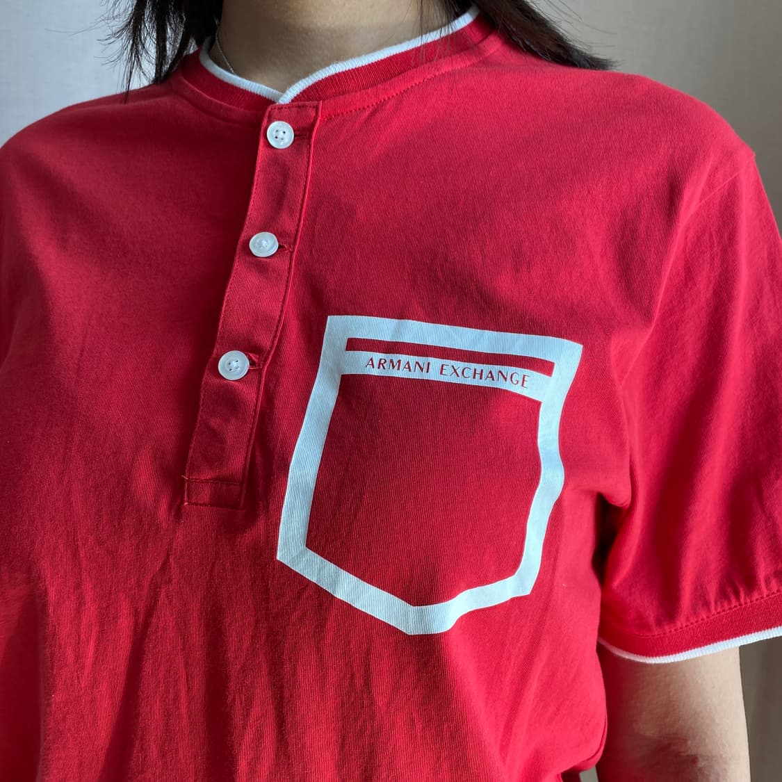 🏎️ [Armani Exchange] A|X 로고 포인트 헨리넥 반팔  상품이미지3
