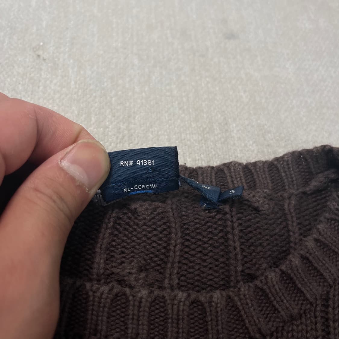 W 90 폴로 랄프로렌 코튼 꽈배기 니트 상품이미지3